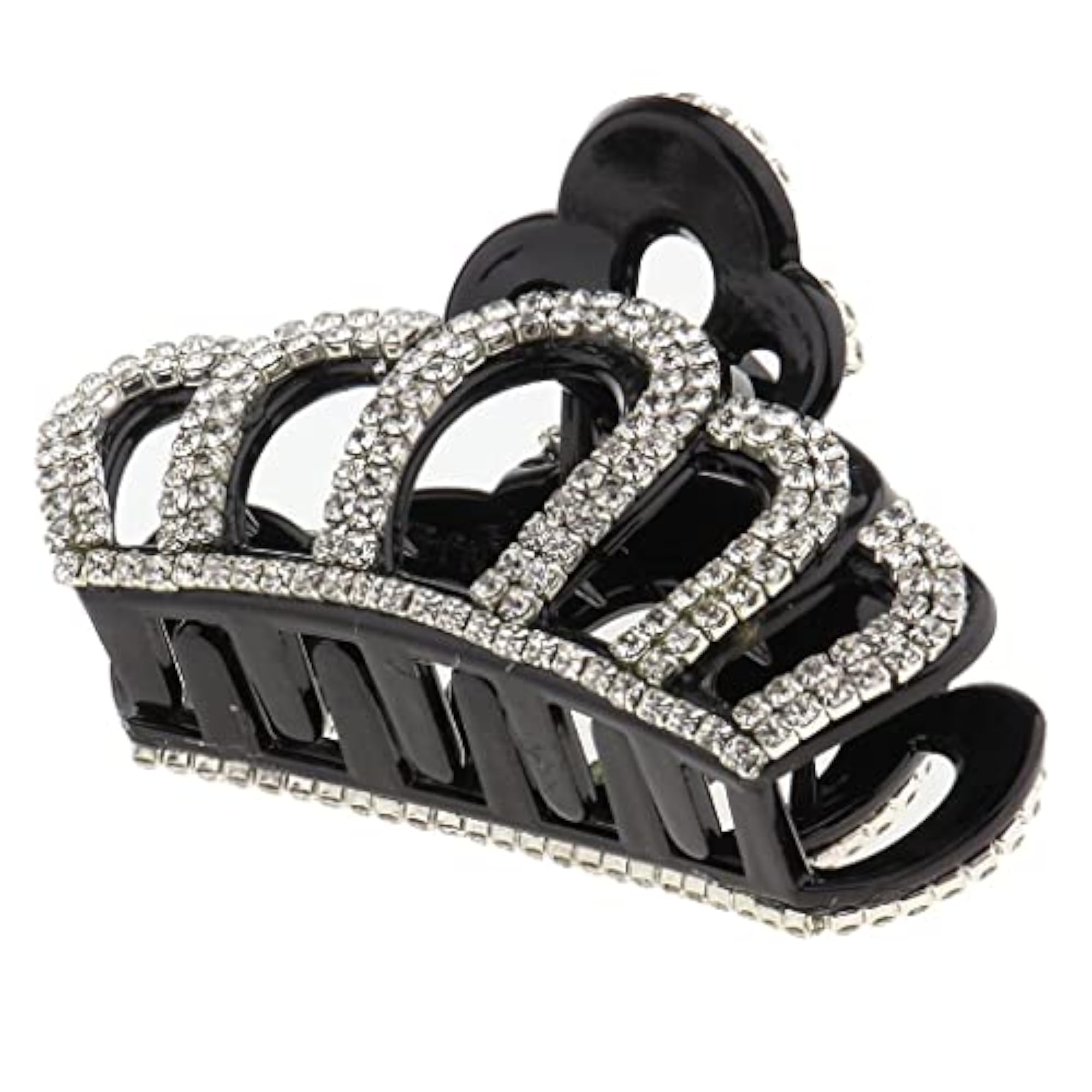 Women's Large Black Flower Acrylic Claw Clip