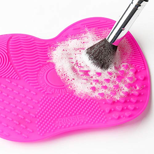 Preisvergleich Produktbild Xiton 1 STÜCK Pinselreiniger Make Up Pinsel Reinigung Reinigungsmatte Silikon Pinselreiniger Brush Cleaner Pinsel Matte Kosmetik Silikon Pinselreiniger Pinsel Reinigung (Rose Red)
