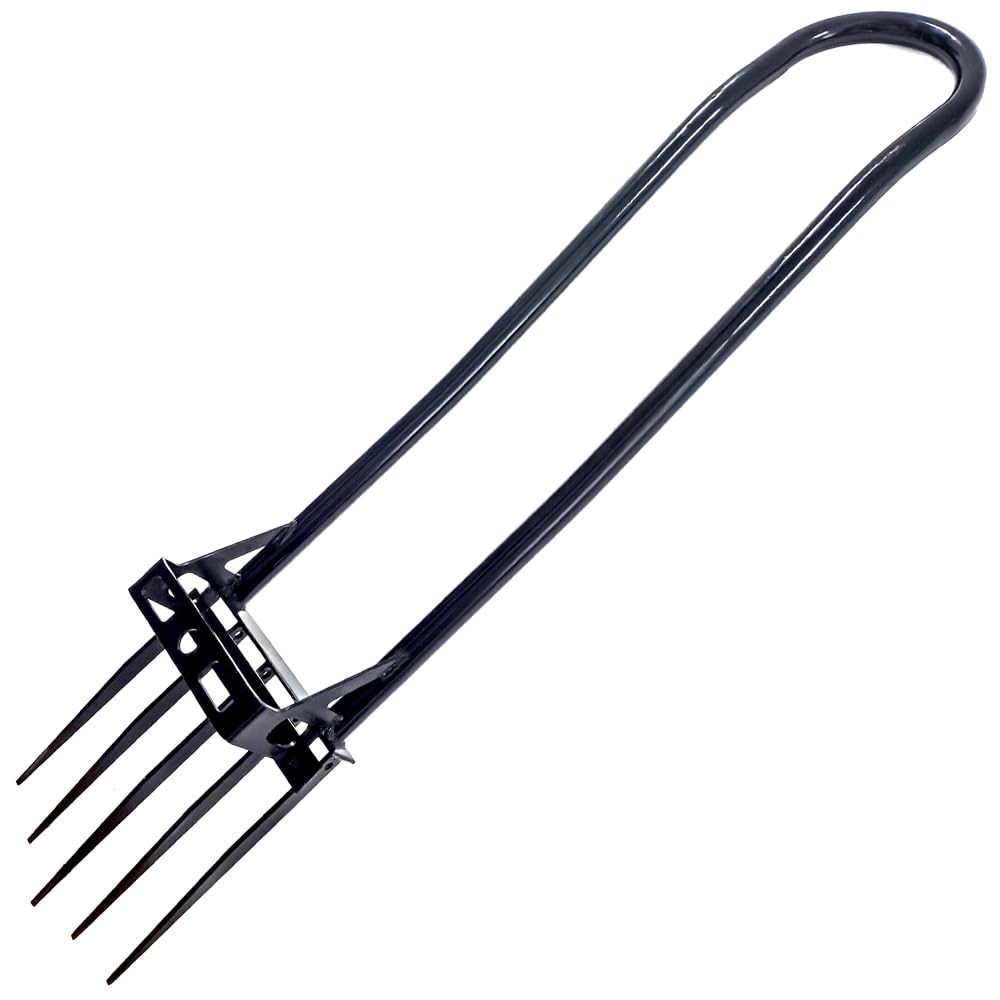 paiaojia 5 Tines Heavy Duty Pitch Fork for Gardening Spading Digging Fork Garden Forged Steel 46“ Long Handled Garden Tool Claw Weeder