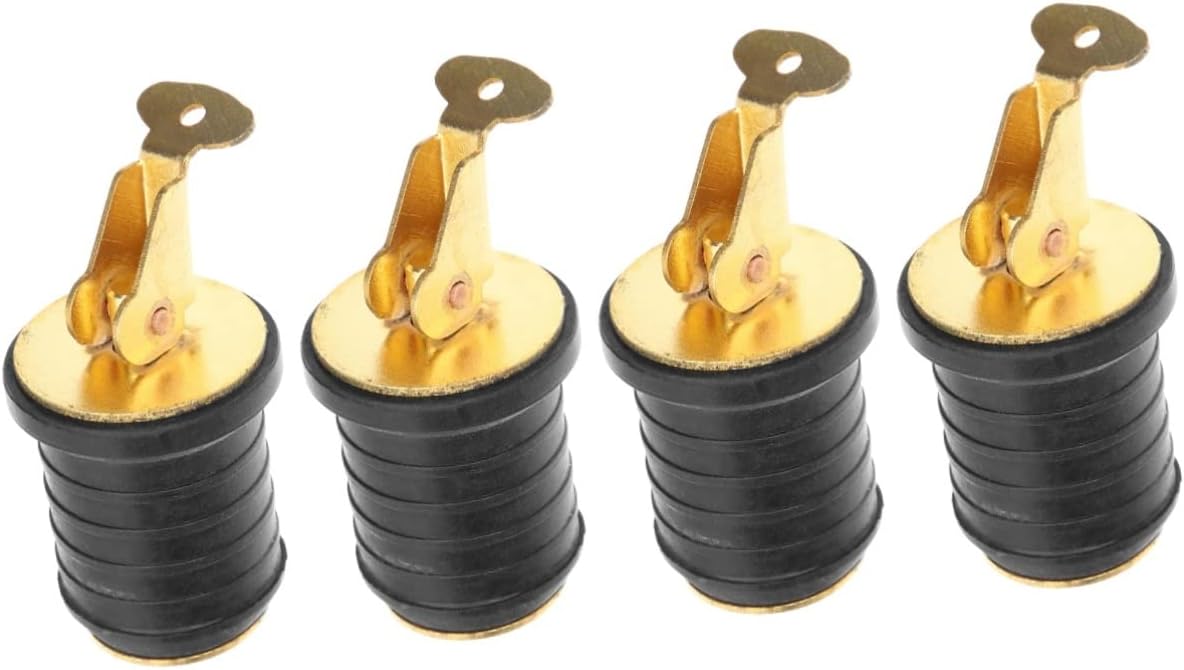 Sosoport 2pcs Drain Plug Marine Brass Drain Plug Boat Supply Marine Accessories for Boats Kayak Bung Rubber Boat