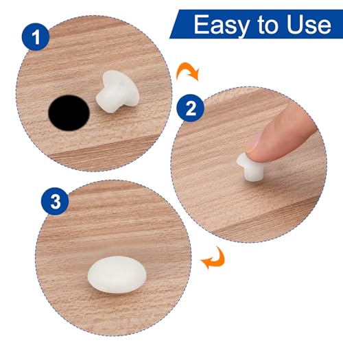 Image of uxcell 2000Pcs Screw Hole Plugs, 5mm(3 /16 inch) Dia Plastic Round Button Plugs Snap in Locking Hole Covers Flush Type Caps for Furniture Cabinet, Transparent