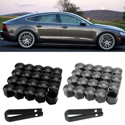 EAVUYIS 40 Piezas Tapones Tornillos Ruedas Coche 17mm, Tornillos para Llantas, Tapones para Llantas, Cubierta de Tornillo, Llantas de Perno, Decoración Exterior a Prueba de Polvo