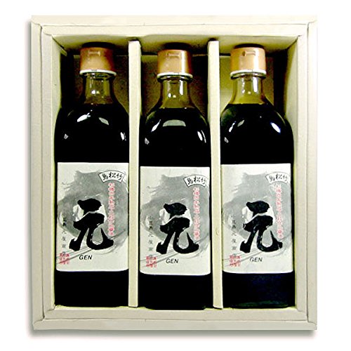 小豆島・再仕込み醤油「元」 500ml瓶×3 化粧箱入り G-36