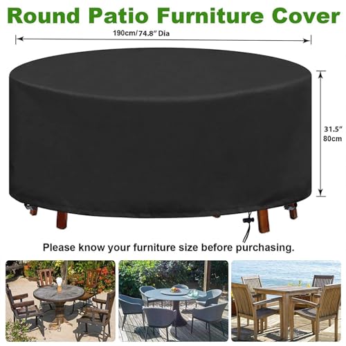 Housse extérieure ronde pour protéger votre salon de terrasse - 5