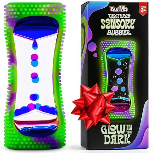 BUNMO Stocking Stuffers for Kids - Liquid Motion Bubbler Sensory Toys - Liquid Timer - Kids Stocking Stuffers - Colorful Bubble Fidget Timer for Desk & Travel - Glow in The Dark
