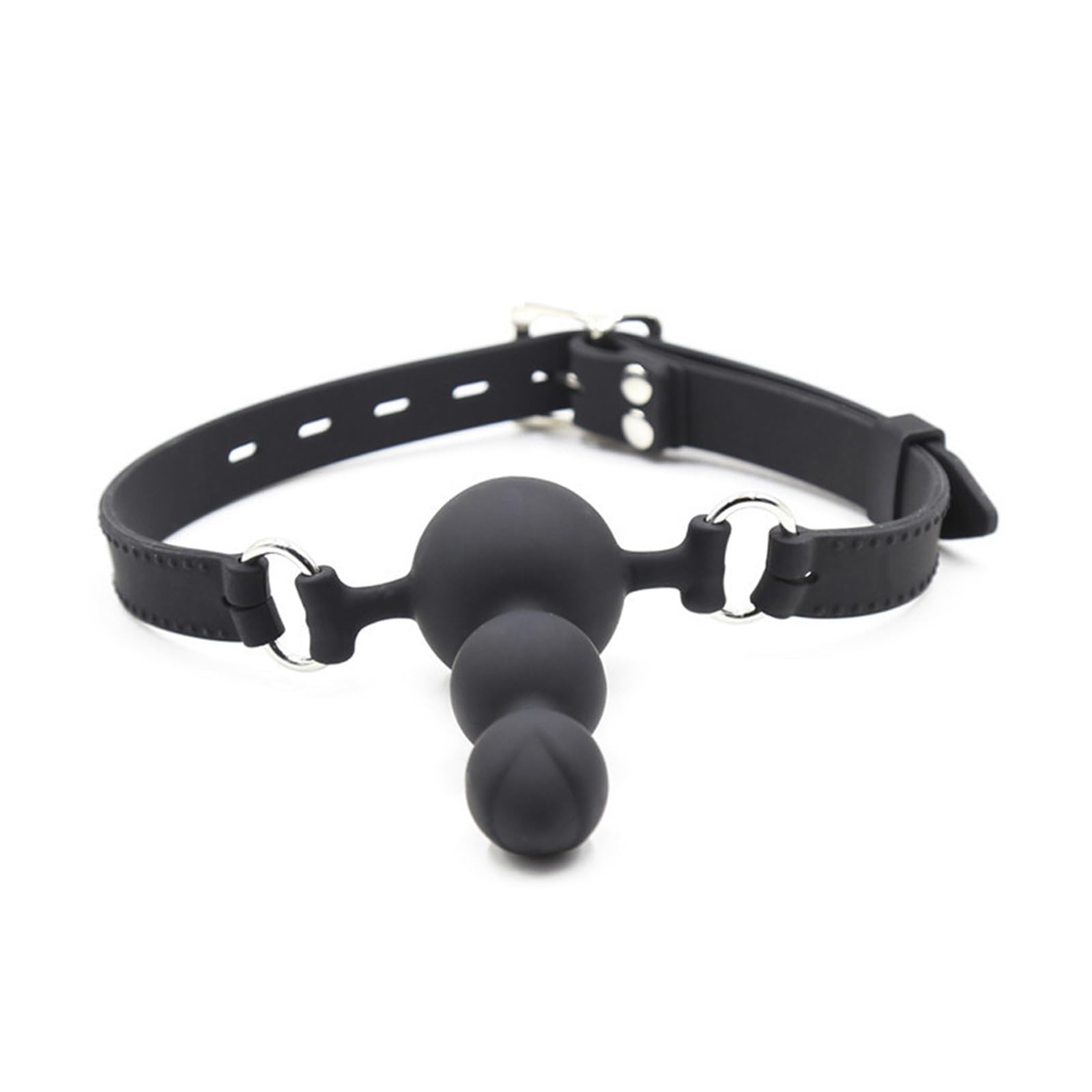 Canvia Women's Double-Ended Dildos Mouth Gag Dildo Oral Fixation Harness Bondage Leather Strap On Sex Toys Penis Plug Silicone For Couple (Color : B)