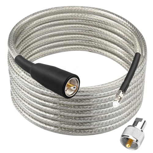 CB Coax Cable 10ft CB Radio Antenna Cable RG8X Coaxial Cable with with Waterproof Boot PL-259 Male to FME Female/ PL259 Male Connector Low Loss for HAM Radio VHF Radio Marine Antenna SWR Meter