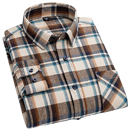 Chemise à carreaux Pohullan coupe ajustée contre le froid de l'automne S