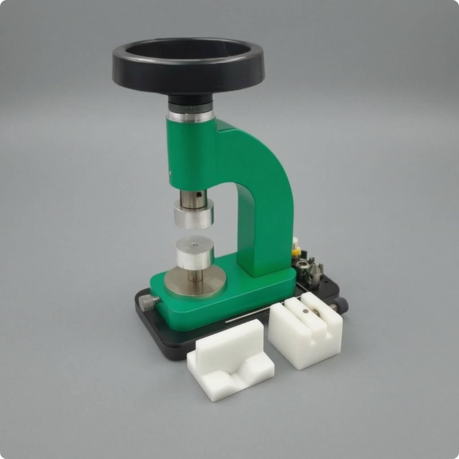 Milageto Pressa Apricasse Orologi Uso Manuale Pressa Chiudicasse Orologi Adattabile Strumento da Riparazione per Officina, Laboratorio, Verde