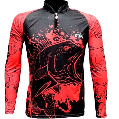 Camiseta de Pesca Proteção Solar UV King Tucunaré KFF607 tamanho:EX