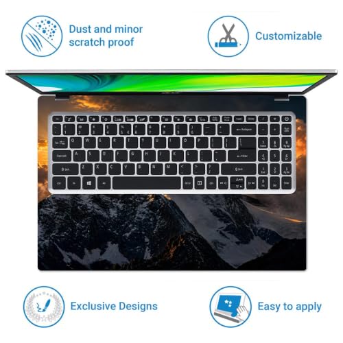 Image of Techfit Full Body UV Printed Laptop Skin Vinyl Sticker Decal 15.6 inch | Motivation Mountain Peak Win Definitely | Compatible for Dell HP Lenovo Acer Asus