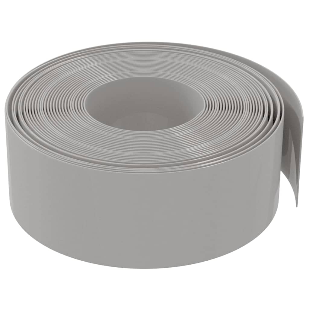 Borde de césped flexible gris 10 m 20 cm de polietileno gris borde de césped flexible para parterres y caminos de jardín, material PE duradero