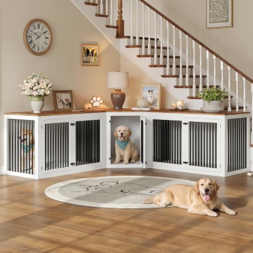 Image of AMERLIFE Dog Crate Furniture for Medium /Large Dogs with Storage and Divider