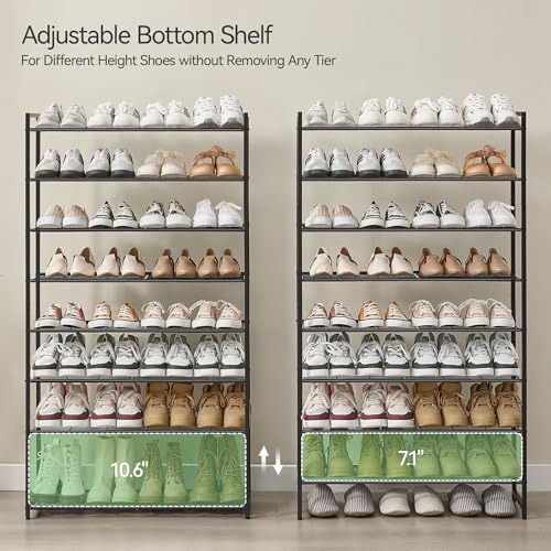 Shoe Rack for Closet, Metal Shoe Organizer, 8 Tier Garage Shoe Rack Max Holds 40 Pairs,Shoe Storage Shelf,Entryway, Black - Image 5
