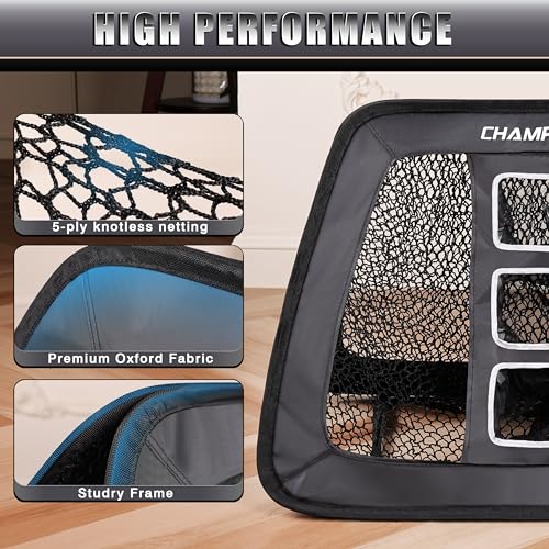 image for CHAMPKEY Double Sided Golf Chipping Net Come with Tri-Turf Hitting Mat