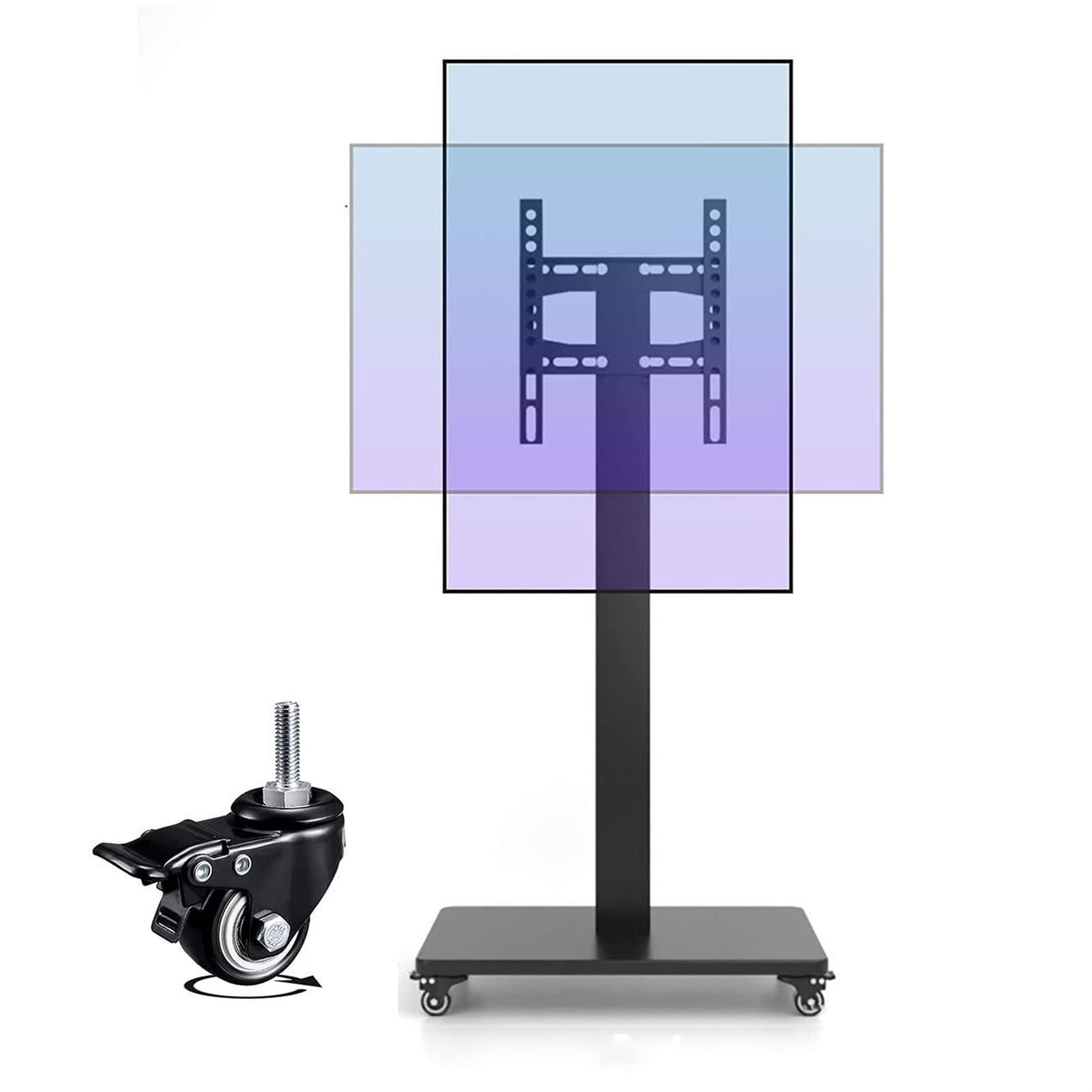 OLSKFUH Tv Floor Stand - Mobile Tv Cart On Wheels Portable Floor Tv Stand Holds For 32-65 Inch Led Flat Screen Up To 100Kg Horizontal And Vertical Screen Fixed,