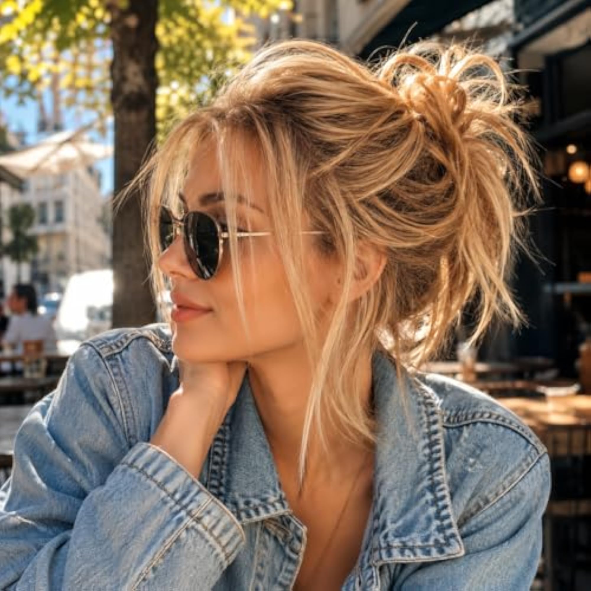 Brown Mix Hairpiece Rubber Scrunchie for Messy Bun