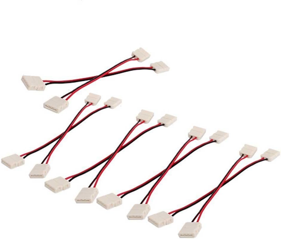Generic 2 Pin Connector Adapter Double Head Line RGB 5050 Led Strip Light 10mm Width Pack Of 10
