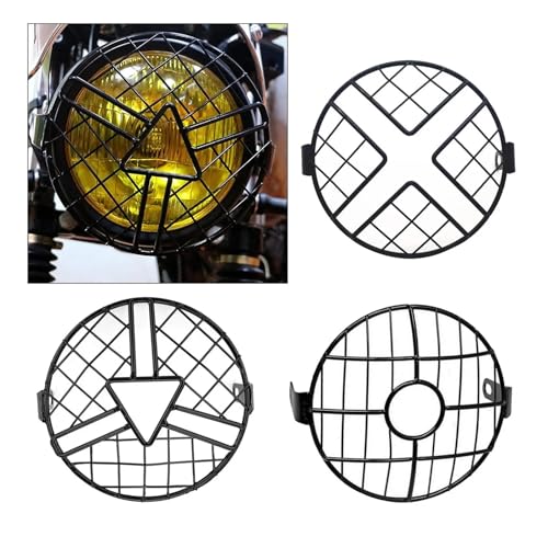 Cache phare de moto universel noir 6,5 pouces grille cruiser café racer