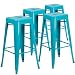 Flash Furniture 4 Pk. 30'' High Backless Crystal Teal-Blue Indoor-Outdoor Barstool