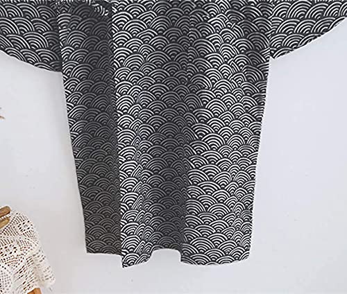 Women Men Pajamas Cotton Dressing Gowns Kimono Robe Wrap Yukata Nightwear 6