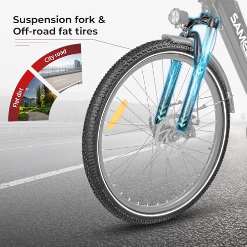 SAMEBIKE rs-a01 pro Elektrofahrrad 26" Fat Tire E-Fahrrad,540WH Akku,Max.Reichweite bis zu 40-120km, Off-Road Mountainbike mit Gemüsekorb,City EBike Herren Damen – Bild 5