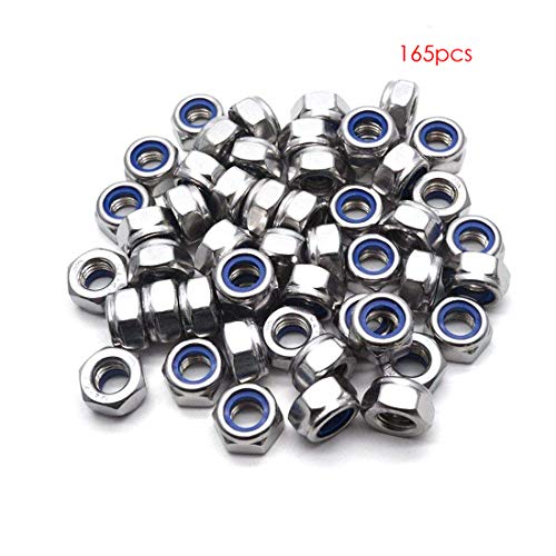 140pcs m3 m4 m5 m6 m8 m10 m12 kit d'assortiment noix écrou hexagonale -304 en acier inoxydable par craftsman168