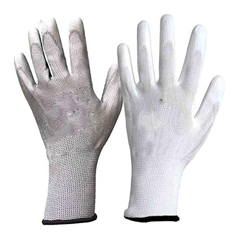 RIEJIN Safety Work Gloves Protective Gloves Non-slip Gloves Outdoor Gloves(White) Cover