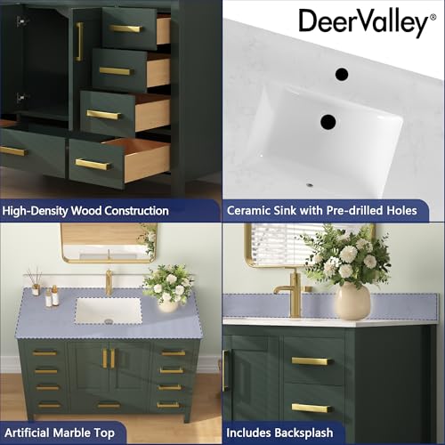 Image of DeerValley 48 inch Bathroom Vanity Set with Ceramic Top Sink