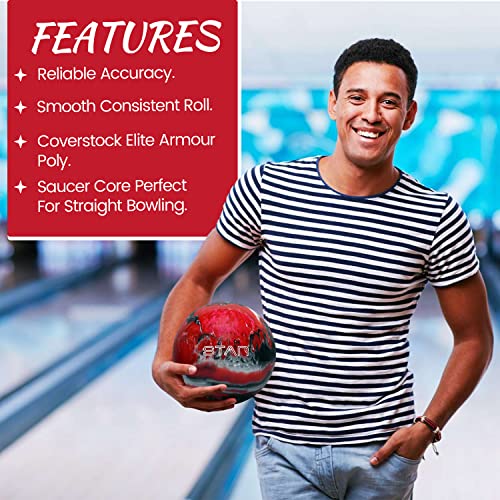 Elite Polyester Undrilled Bowling Balls_Many Color Options Available For Kids To Adults In 6-15 Lbs (9 Lbs, Red/Black/White) #TOP5