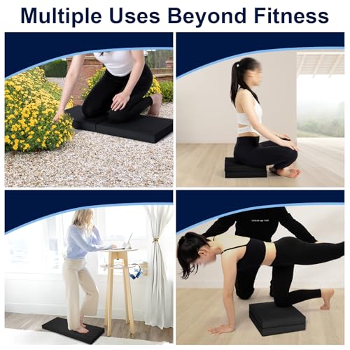 Image of StrongTek Professional Foam Exercise Balance Pad - 15.8 inch x 13 inch x 2 inch, High-Density TPE Foam Knee Pad, Non-Slip & Water-Resistant, for Balance Training, Physical Therapy, Yoga, and More