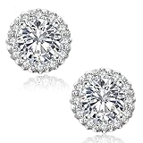 KRKC&CO モアッサナイト ピアス レディース 花の束 シルバー925 20G 計1ctダイヤモンド採用 Dカラド VVS1モアサナイト スタッドピアス 両耳 キラキラジュエリー 金属アレルギー対応 鑑定書とギフトボックス付き