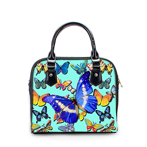 HUGS IDEA , Sac à main pour femme, Butterfly 12 (Turquoise) - Y-CC3093DL Cover