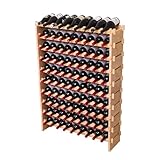 fcxagy Wine Rack Bamboo Wood Stackable Storage Freestanding Wooden Wine Rack Wine Cooler 72 Bottle and 90 Bottle (90 Bottle)
