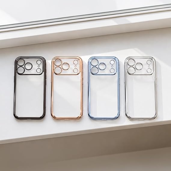 iPhone 18 Pro Max Soft Case, Precision Design, Frame Plated, Silver, レイ・アウト RT-P59PFC2/SVM