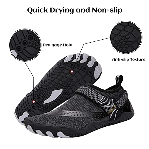 deenor Adjustable Water Shoes for Men Quick Dry Wide Toe Aqua Shoes for Swim Beach Surf3
