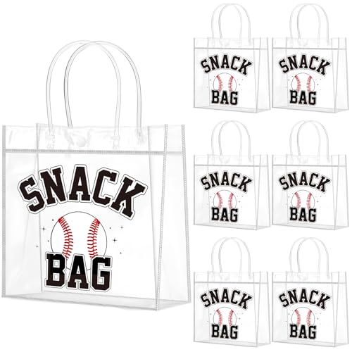 Wesnoy 20 Pcs Cute Softball Gift Bag Pink Bow Softball Goodie Gifts Bags with Handles Reusable Sport Themed Treat Bags for Candy Birthday Party Supplies 8 x 8 x 3.15''