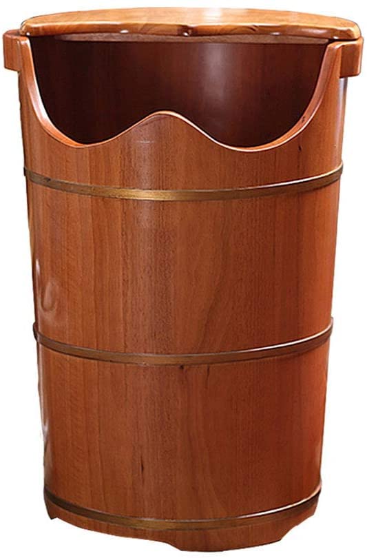 Masajeador Spa de Pies de Madera con Ruedas y Cubierta