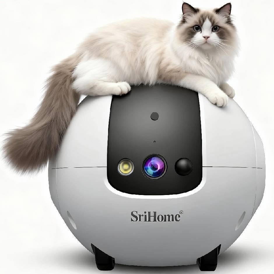 OBA Robot telecamera AI 360 gradi per Animali Domestici: Antiribaltamento 4MP QHD, Batteria 10000mAh DH013 Rec MicroSd