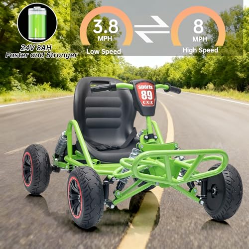 Image of POSTACK 24V Kids Go Kart, 24V Ride on Toy for Big Kids
