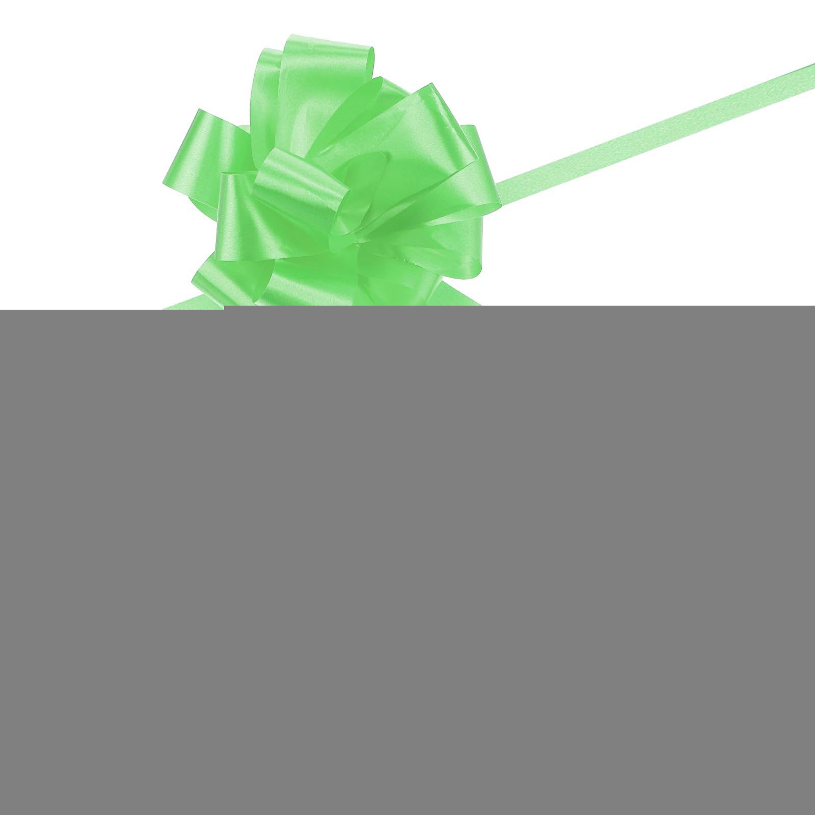 Unifizz 20pcs 5 Inch Light Green Pull Bow Big Gift Bows Solid Color Plastic Flower for Wedding Car Baskets Presents Christmas Party Decoration - Image 3