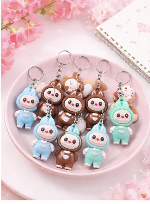 Image of Cartoon Character Keyrings Keychains for Kids Birthday Return Gifts for Boys /Girls (Set of 12)