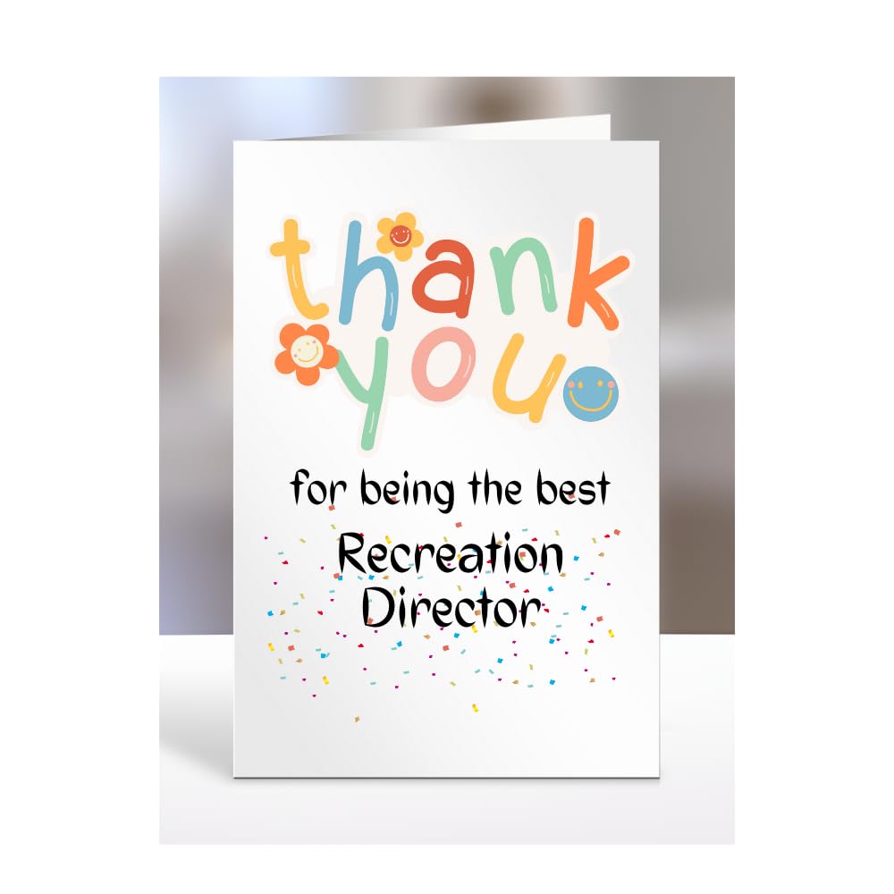 Thank you card for Recreation Director, men, women, him, her, colleague, boss, manager, supervisor, friend, gifts, presents for christmas, A5-212b_266 โ image 1