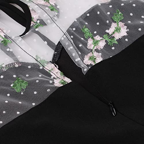 Image of Women's Vintage Polka Dot 1950s Audrey Retro Rockabilly Prom Dress 50's 60's A-Line Cocktail Party Swing Dress