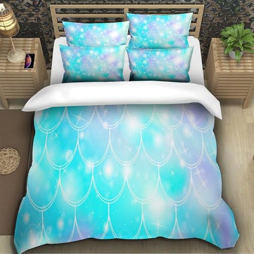 Parure de lit sirène 140x200 microfibre confortable