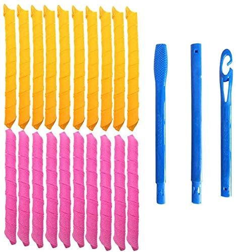 Lot de 40 bigoudis en spirale magique, kit de coiffage, bigoudis de nuit pour femmes et femmes à la maison sans chaleur (40 pièces)