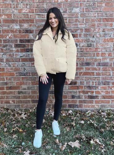 Women's Cropped Puffer Jacket Stand Collar Winter Warm Puffy Quilted Jackets Coats2