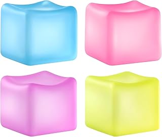 Generic 4PCS Soft Fidget Squishy Toys - Purple, Pink, Light Blue, Yellow - Stress Relief for Anxiety - Fun Fidget Cube Balls - Ideal Classroom Prize Box Toys - Suitable for 3 Years and Up