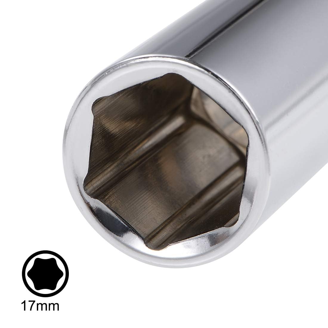 TOP-VIGOR 2Pcs 1/2-Inch Drive by 17mm Deep and Shallow Socket, Cr-V Drive Socket, 6-Point, Metric for Auto Repairing and Household - Image 4