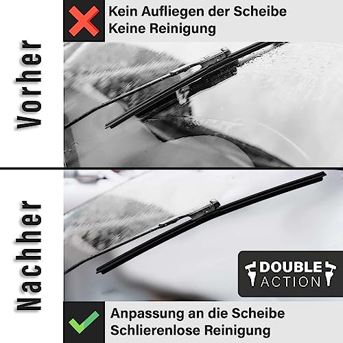 Set tergicristallo a doppia azione per parabrezza